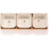 image:imageCeramic Succulent Pots  3 Pots  Square  with Bamboo Box  White  338White  3 Pots