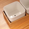 image:imageCeramic Succulent Pots  3 Pots  Square  with Bamboo Box  White  338White  3 Pots
