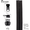 image:imageDelrin Zippers  5  Black  10 Yards 4 Pulls100 Yards 8