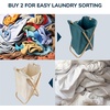 image:imageFoldable Bamboo Laundry Hamper With No Lid  Decor Essentials for Any Room  Extra Large  Oval  Green
