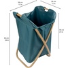 image:imageFoldable Bamboo Laundry Hamper With No Lid  Decor Essentials for Any Room  Extra Large  Oval  Green