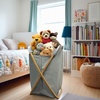 image:imageFoldable Bamboo Laundry Hamper With No Lid  Decor Essentials for Any Room  Extra Large  Oval  Green