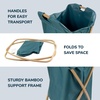 image:imageFoldable Bamboo Laundry Hamper With No Lid  Decor Essentials for Any Room  Extra Large  Oval  Green