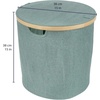 image:imageFoldable Bamboo Laundry Hamper with Lid  Decor Essentials for Any Room  Medium  Circular  GrayGray