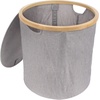 image:imageFoldable Bamboo Laundry Hamper with Lid  Decor Essentials for Any Room  Medium  Circular  GrayGray