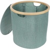 image:imageFoldable Bamboo Laundry Hamper with Lid  Decor Essentials for Any Room  Medium  Circular  GrayGreen