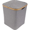 image:imageFoldable Bamboo Laundry Hamper with Lid  Decor Essentials for Any Room  Medium  Square  GrayGray