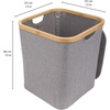 image:imageFoldable Bamboo Laundry Hamper with Lid  Decor Essentials for Any Room  Medium  Square  GrayGreen