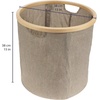 image:imageFoldable Bamboo Laundry Hamper without Lid  Decor Essentials for Any Room  Medium  Circular  GreenGray