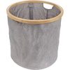 image:imageFoldable Bamboo Laundry Hamper without Lid  Decor Essentials for Any Room  Medium  Circular  GreenGray