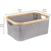 image:imageFoldable Bamboo Laundry Hamper without Lid  Decor Essentials for Any Room  Small  Rectangular  WhiteBrown