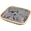 image:imageFoldable Bamboo Laundry Hamper without Lid  Decor Essentials for Any Room  Small  Square  BrownGray