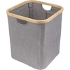 image:imageFoldable Bamboo Laundry Hamper without Lid  Decor Essentials for Any Room  Small  Square  BrownGray