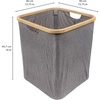 image:imageFoldable Bamboo Laundry Hamper without Lid  Decor Essentials for Any Room  Small  Square  BrownGray