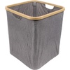 image:imageFoldable Bamboo Laundry Hamper without Lid  Decor Essentials for Any Room  Small  Square  BrownGray