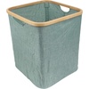 image:imageFoldable Bamboo Laundry Hamper without Lid  Decor Essentials for Any Room  Small  Square  BrownGreen
