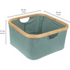 image:imageFoldable Bamboo Laundry Hamper without Lid  Decor Essentials for Any Room  Small  Square  BrownGreen