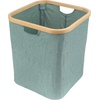 image:imageFoldable Bamboo Laundry Hamper without Lid  Decor Essentials for Any Room  Small  Square  BrownGreen