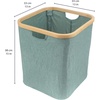 image:imageFoldable Bamboo Laundry Hamper without Lid  Decor Essentials for Any Room  Small  Square  BrownGreen
