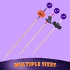 image:imageHalloween Holiday Assorted Bamboo Picks Skewers for Appetizers Food Drinks Desserts  39 10cm  Pumpkin Witch Hat Bat Ghost  100pcsHalloween Assorted