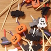 image:imageHalloween Holiday Assorted Bamboo Picks Skewers for Appetizers Food Drinks Desserts  39 10cm  Pumpkin Witch Hat Bat Ghost  100pcsHalloween Assorted