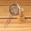 image:imageJapanese Ceremonial Matcha Green Tea Whisk Set  Golden Chasen Whisk Chashaku Tea Spoon Black Bowl StrainerBlack