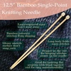 image:imageJubileeYarn 125 Single Point Bamboo Knitting Needles Set  15 Sizes 2mm10mm  Carbonized BrownCarbonized Brown