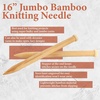 image:imageJubileeYarn 125 Single Point Bamboo Knitting Needles Set  15 Sizes 2mm10mm  Carbonized BrownNatural