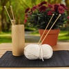 image:imageJubileeYarn 125 Single Point Bamboo Knitting Needles Set  15 Sizes 2mm10mm  Carbonized BrownNatural