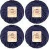 image:imageJubileeYarn Bamboo Cotton Chunky Yarn  100gBall  Almond Milk  2 Balls214 Cold Night Blue