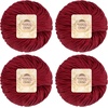 image:imageJubileeYarn Bamboo Cotton Chunky Yarn  100gBall  Almond Milk  2 Balls216 Red Hot Red