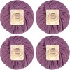 image:imageJubileeYarn Bamboo Cotton Chunky Yarn  100gBall  Almond Milk  2 Balls3202 Deep Purple