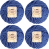 image:imageJubileeYarn Bamboo Cotton Chunky Yarn  100gBall  Almond Milk  2 Balls3208 Dynasty Blue