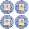 image:imageJubileeYarn Bamboo Cotton Chunky Yarn  100gBall  Primrose Pink  4 Balls213 Glacier Blue