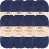 image:imageJubileeYarn Bamboo Cotton Sport Yarn  50gSkein  Red Hot Red  4 Skeins214 Cold Night Blue