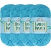 image:imageJubileeYarn Bamboo Dynasty Yarn  50gSkein Fingering Weight Bamboo Rayon  09 Cream  4 Skeins04 Azure Blue