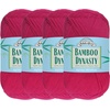 image:imageJubileeYarn Bamboo Dynasty Yarn  50gSkein Fingering Weight Bamboo Rayon  09 Cream  4 Skeins05 Hot Pink