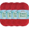 image:imageJubileeYarn Bamboo Dynasty Yarn  50gSkein Fingering Weight Bamboo Rayon  09 Cream  4 Skeins10 Fire Brick Red