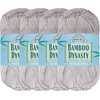 image:imageJubileeYarn Bamboo Dynasty Yarn  50gSkein Fingering Weight Bamboo Rayon  09 Cream  4 Skeins16 Silver Grey
