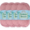 image:imageJubileeYarn Bamboo Dynasty Yarn  50gSkein Fingering Weight Bamboo Rayon  09 Cream  4 Skeins82 Victorian Pink