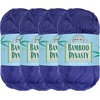 image:imageJubileeYarn Bamboo Dynasty Yarn  50gSkein Fingering Weight Bamboo Rayon  09 Cream  4 Skeins83 Royal Blue
