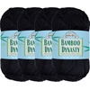 image:imageJubileeYarn Bamboo Dynasty Yarn  50gSkein Fingering Weight Bamboo Rayon  09 Cream  4 Skeins84 Jet Black