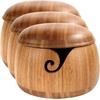 image:imageJubileeYarn Bamboo Yarn Bowl with Lid  Holder Knitting Crochet Accessories  Natural  1 BowlCarbonized Brown