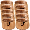 image:imageJubileeYarn Bamboo Yarn Bowl with Lid  Holder Knitting Crochet Accessories  Natural  1 BowlCarbonized Brown