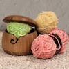 image:imageJubileeYarn Bamboo Yarn Bowl with Lid  Holder Knitting Crochet Accessories  Natural  1 BowlCarbonized Brown