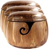 image:imageJubileeYarn Bamboo Yarn Bowl with Lid  Holder Knitting Crochet Accessories  Natural  1 BowlTiger Stripe