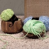 image:imageJubileeYarn Bamboo Yarn Bowl with Lid  Holder Knitting Crochet Accessories  Natural  1 BowlTiger Stripe