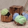 image:imageJubileeYarn Bamboo Yarn Bowl with Lid  Holder Knitting Crochet Accessories  Natural  1 BowlTiger Stripe