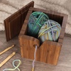 image:imageJubileeYarn Bamboo Yarn Bowl with Lid  Holder Knitting Crochet Accessories  Natural  1 BoxDark Carbonized Brown