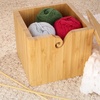 image:imageJubileeYarn Bamboo Yarn Bowl with Lid  Holder Knitting Crochet Accessories  Natural  1 BoxXL Carbonized Brown